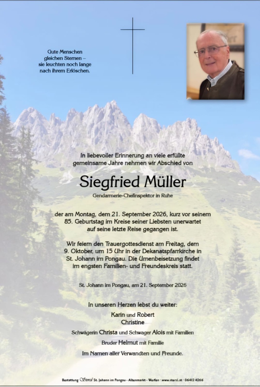 Zum Gedenken an unser langjähriges Mitglied Siegi Müller