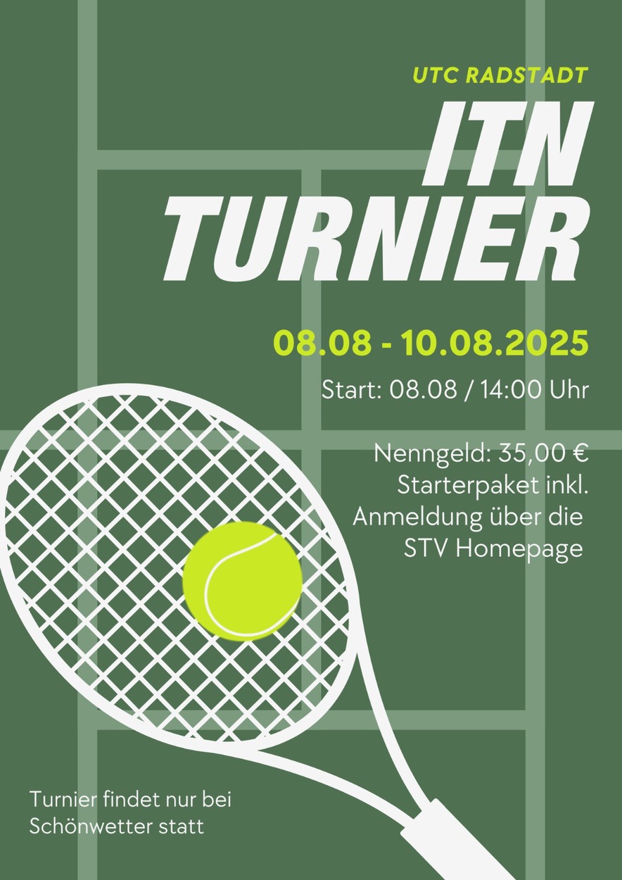 Einladung zum ITN-Turnier des UTC Radstadt