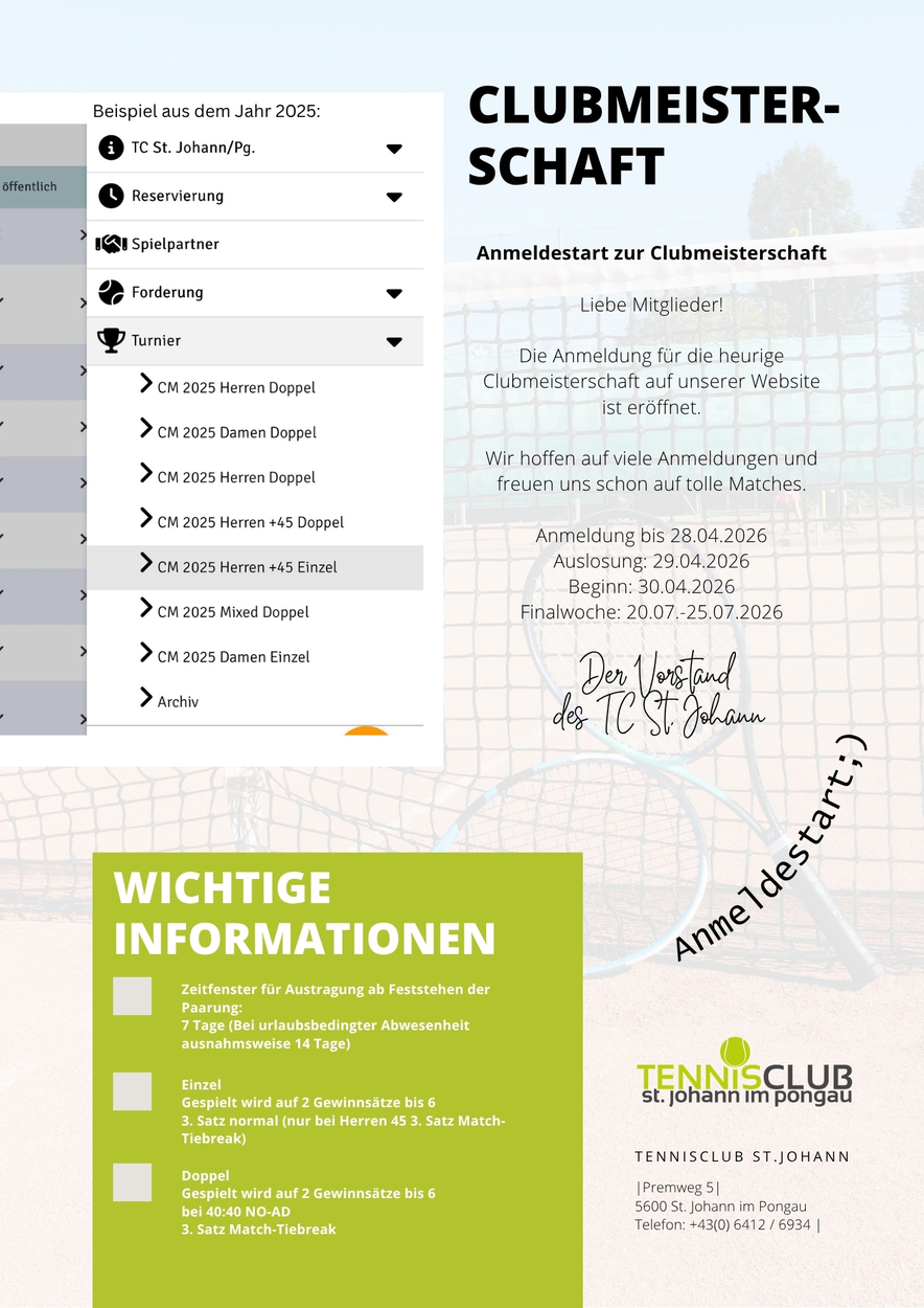 Clubmeisterschaft 2026 & Frühjahrsputz