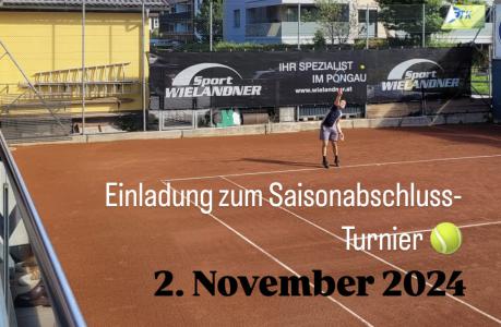 Einladung zum Saisonabschluss-Turnier am 2. November 2024 